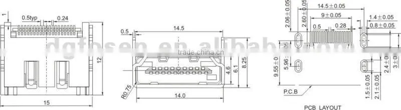 Vertical HDMI Connector HDMI-05