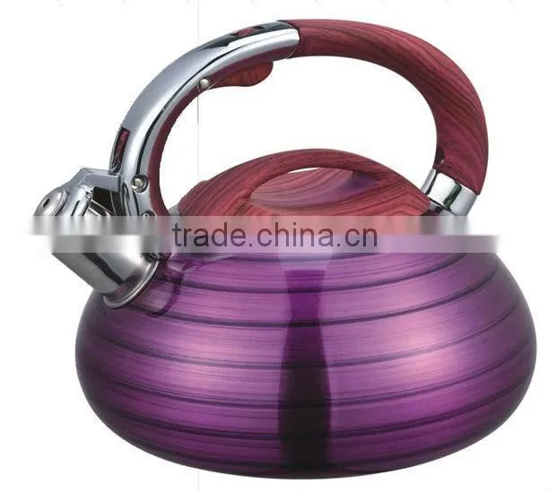 stainless steel mirror spout brew kettle with black plastic handle