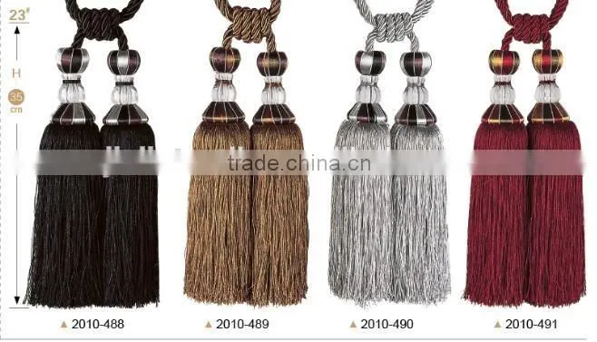 china supplier beaded ball polyester tassel manufacturer