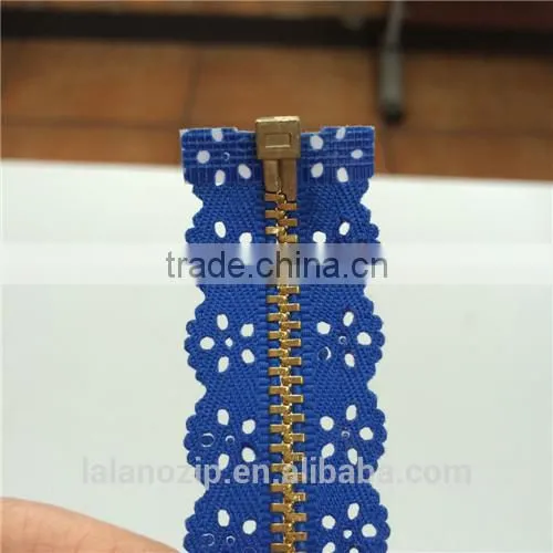 rhinestone chain for 100 polyester zippers wholesale 5# brass