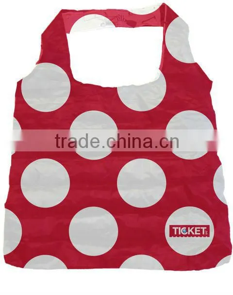 2016 Blue 190T Polyester Reusable Shopping Bag with Handle