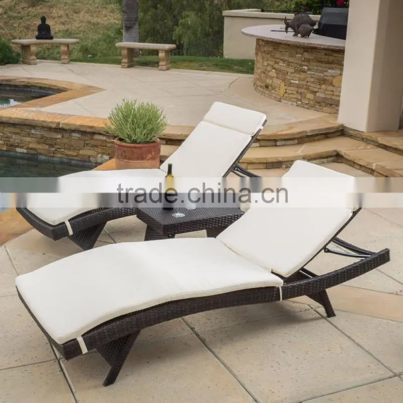 Synthetic Rattan Sunbed - Poly Rattan Outdoor Sun Lounger - Wicker Rattan Sun Lounger Furniture