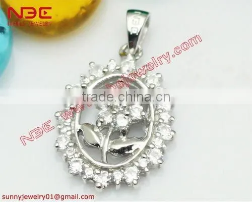 lovely cat silver 925 jewelry pendant with AAA zircon stone