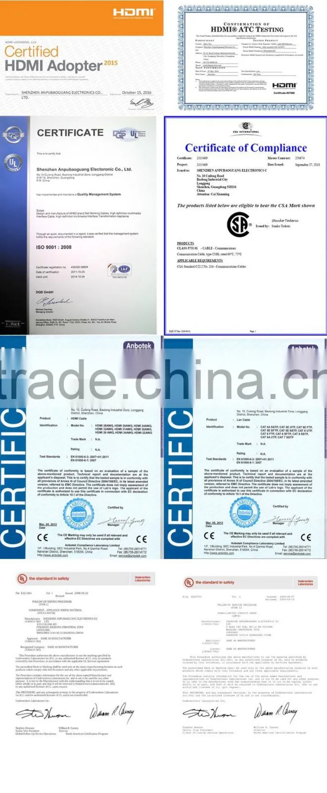Shenzhen high quality 4p 32awg 7/0.08 copper wire cat5e utp flat cable with rj45 connector