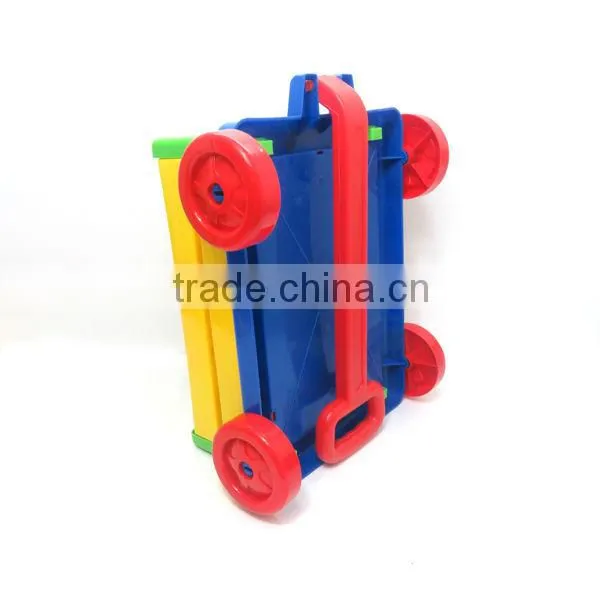 45cm height big size trolley with 30pcs 1.3MM very cheap building block plastic educational toy for kids