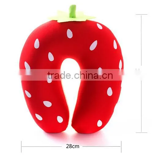 Micro Beads Red Strawberry Travel Neck Rest U Shape Cushion Pillow