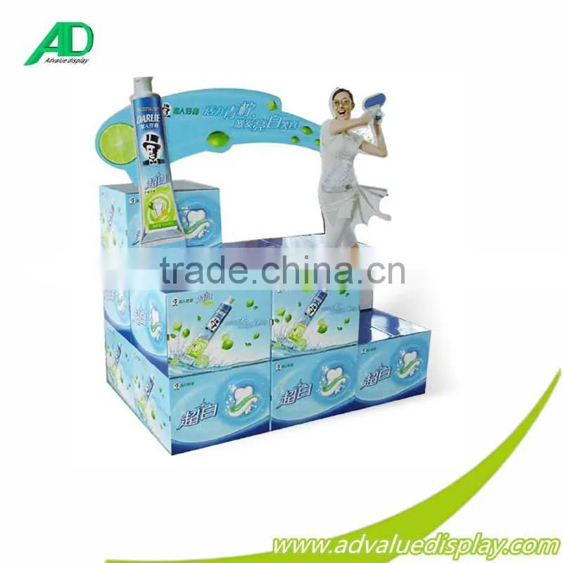 Factory OEM CUSTOM Cardboard Pallet Display free standing rack for Toothbrush toothpaste POP Sales