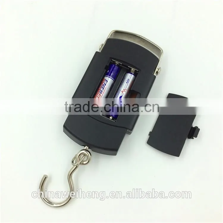 50kg double precision black electronic luggage scale belt/hook blue backlight lcd
