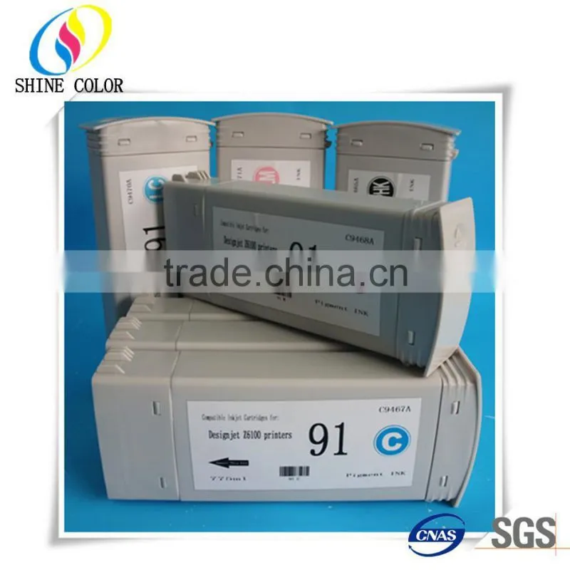 Wide format ink cartridge for HP91 with HP Designjet Z6100
