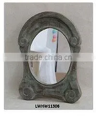 French White Wood Frame Elegant Design Large Decor Wall Mirror