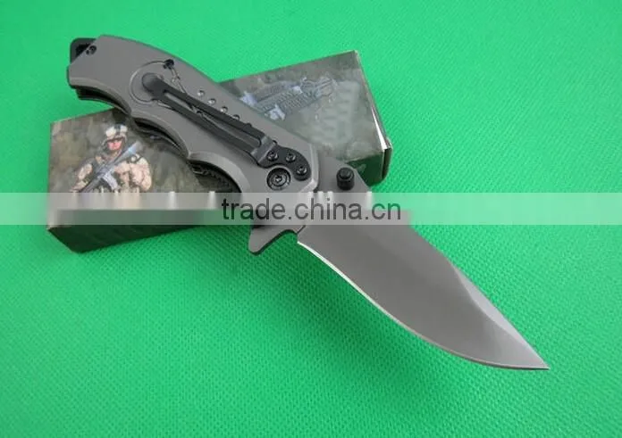 OEM titanium surface folding knife with 5CR13MOV blades