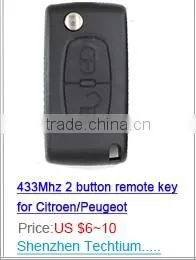 Universal remote control car key shell NO battery clamp For Audi key blank