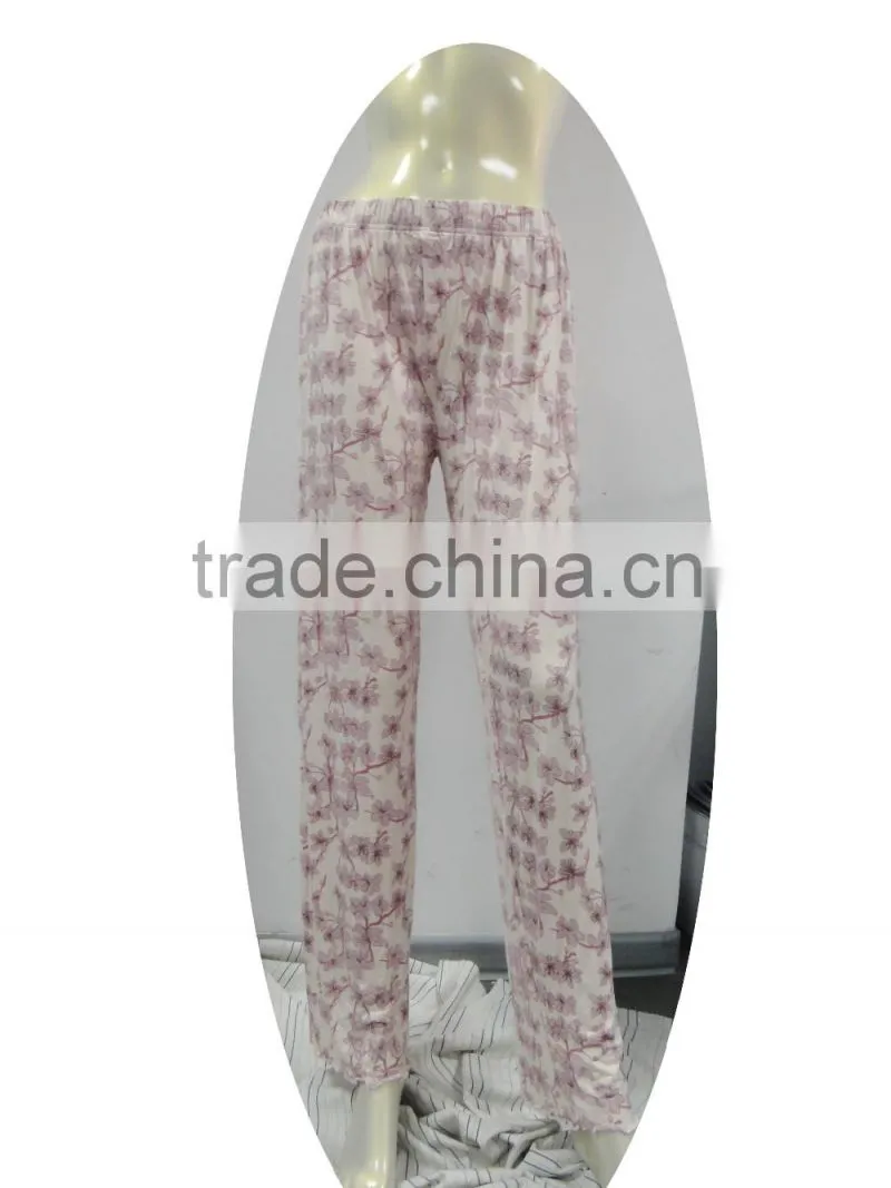 pink floral printed pajama trousers