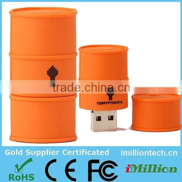 4GB Hot Selling PVC Oil Drum Shape USB Pendrive