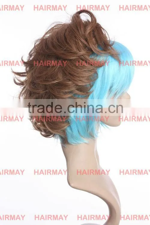 3/4 short hair wigs with brazilian hair, naturle maching to your real hair