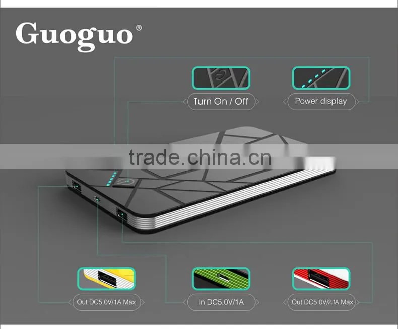 fashional rubber slim powerbank 4000/8000mah flat