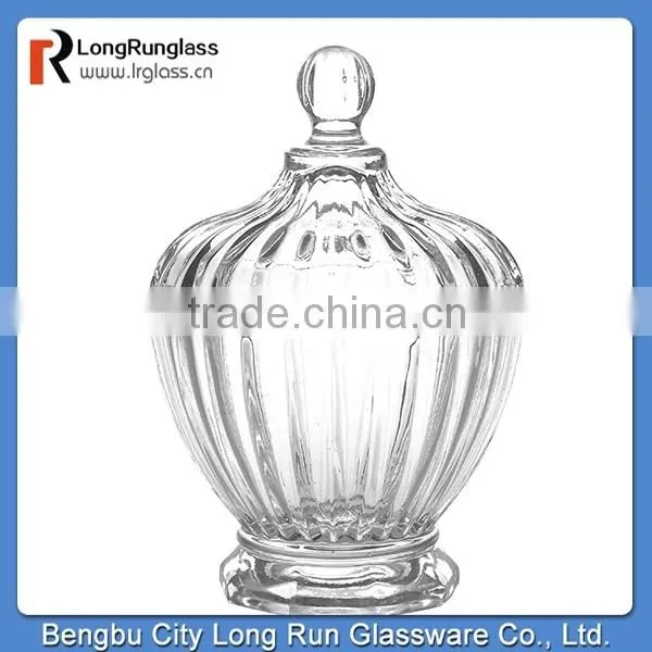 LongRun small octagon crystal candy dish with lid