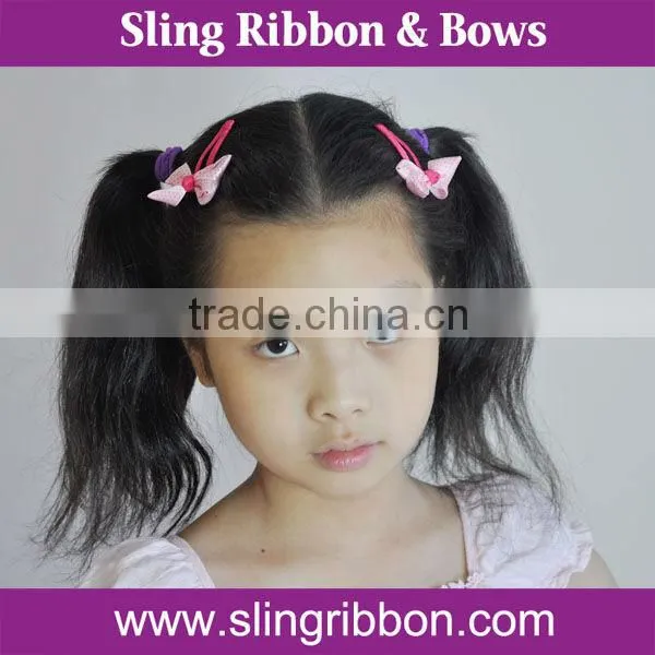 BP-1618 Dots Printed Ribbon Hair Bows For Little Girls