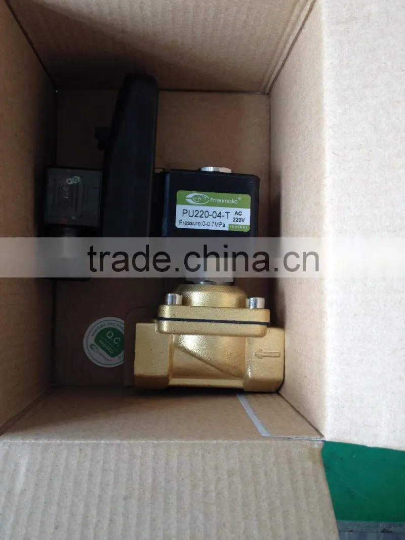PU220-04 AC220V 2/2 Way Water Solenoid Valve