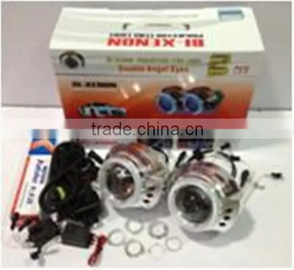 Hot!!!High Brightness 3inch HQI Hid projector dual angel eye on promotion
