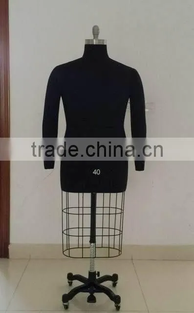 male upper body tailoring mannequin with collapsible shoulder and adjustable stand