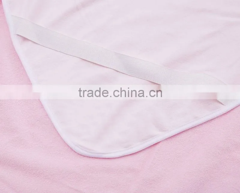 Rose Red or Pink Cotton Terry Coated with PU Knitted Rolled Pakistan Designed Bed Sheets