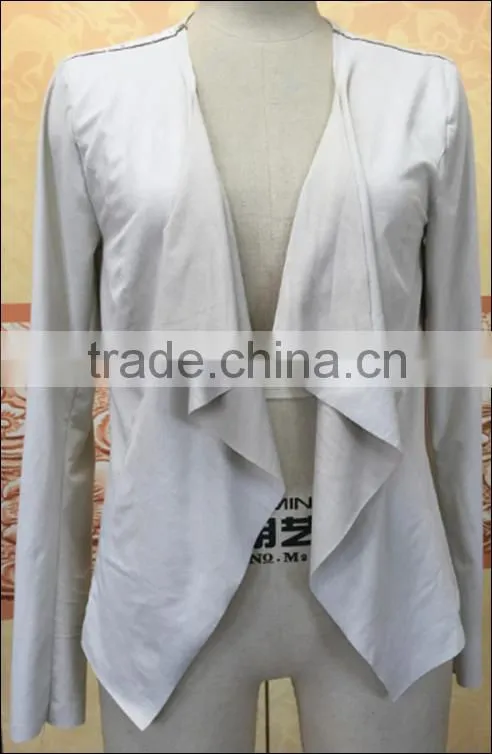 Hot Sale Fashion Women's irregular short suede jacket with punched hole