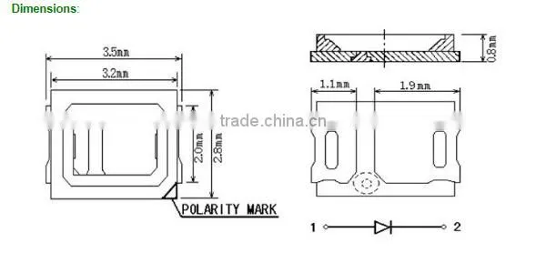 Hot sale high quality smd led 3528 datasheet