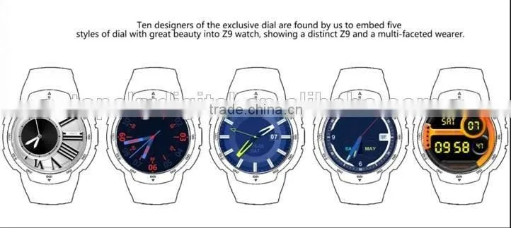 Fashion design sport smart watch CPU MTK6580M quad core Android 5.1 smart watch
