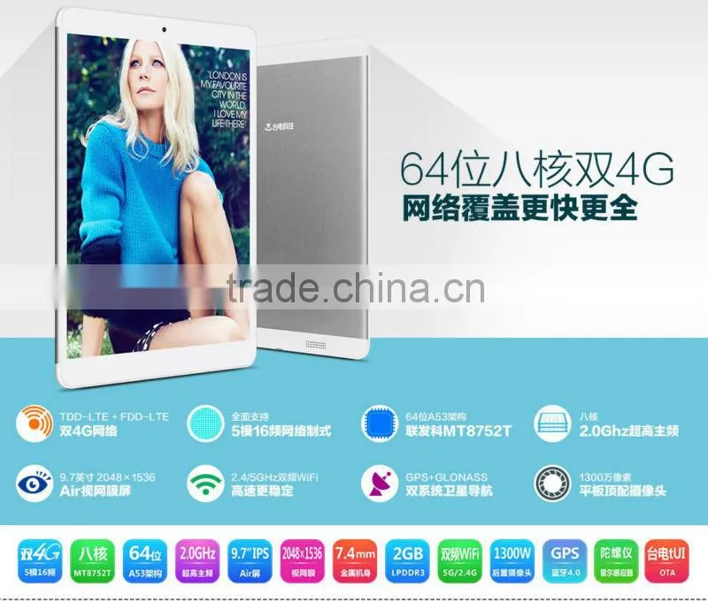 HOT!!! 9.7 Inch Retina 2048x1536 Android 4.4.4 MTK MT8752T Octa core 2GB RAM 32GB ROM 13.0MP 4G LTE Teclast T98 Tablet PC