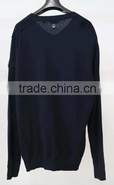Top selling adult men cotton knit wear in autumn winter v-neck pullover style loose type sweater