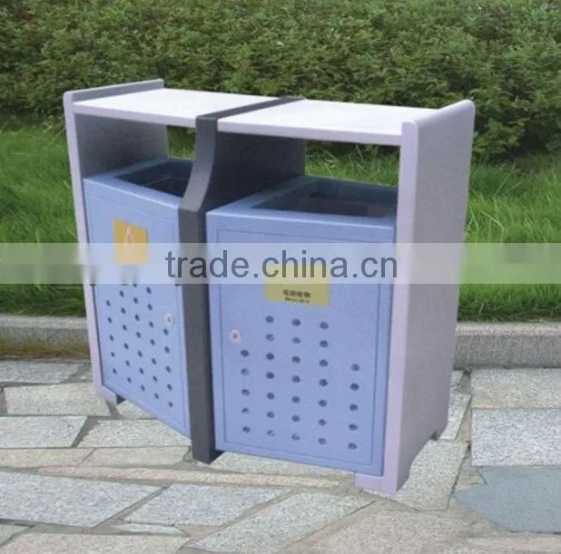 Outdoor metal garbage container