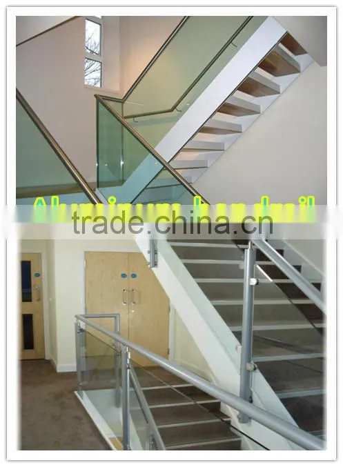 New design modern stair railing glass aluminium balustrade