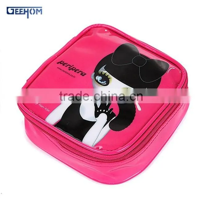 small pvc cosmetic bag with compartments