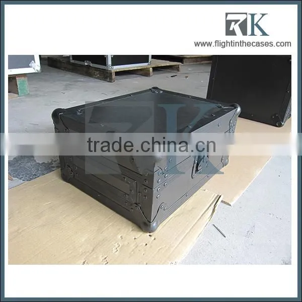 New design customize dj mixer flight case with black painting finished and slide board