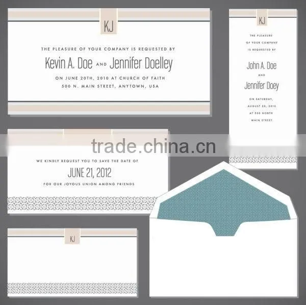 Creative newest rectangle shape wedding cards istanbul