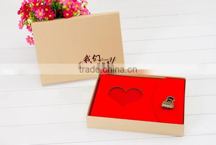 Professional OEM cardboard paper family memory wedding album storage box