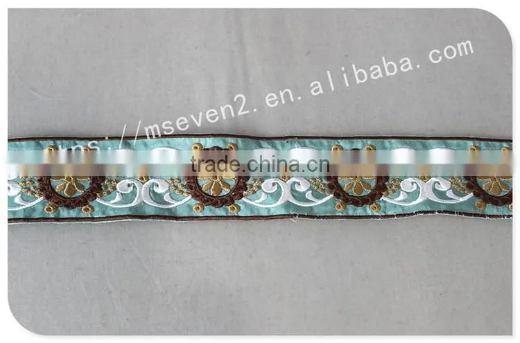 New arrival 6cm width gorgeous ethnic lace trim embroidery for garment