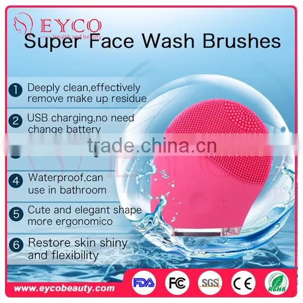 Aaa Battery Silicone Abs Deep Pore Portable Deep Facial Brush Pads For Cleansing