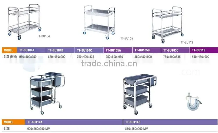2017 TWOTHOUSAND Hot Cart TT-BU105C - Two Shelf Stainless Steel Sink Cart