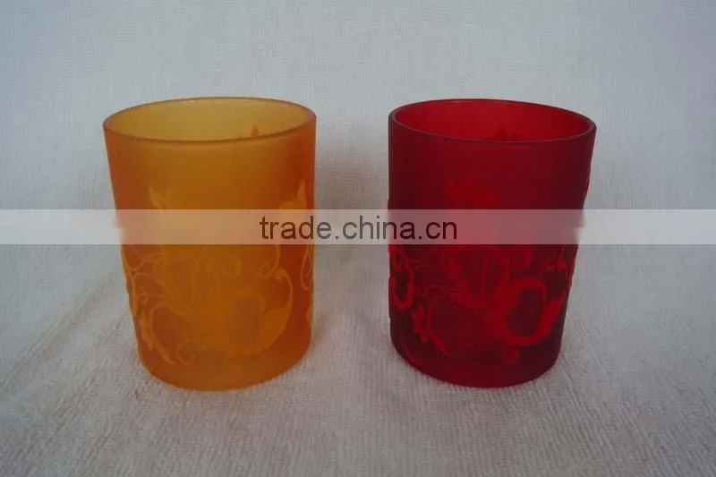 european glass candlestick, glass jars for candles