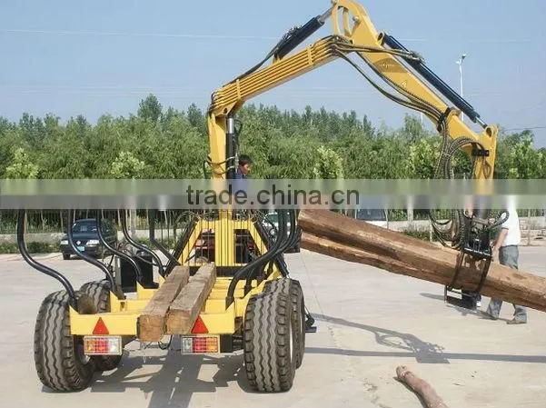 CE approved timber trailer with crane