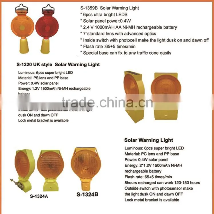 Best Selling Traffic Yellow Flashing Light Rotary Warning Light Solar Powered Traffic warning lights