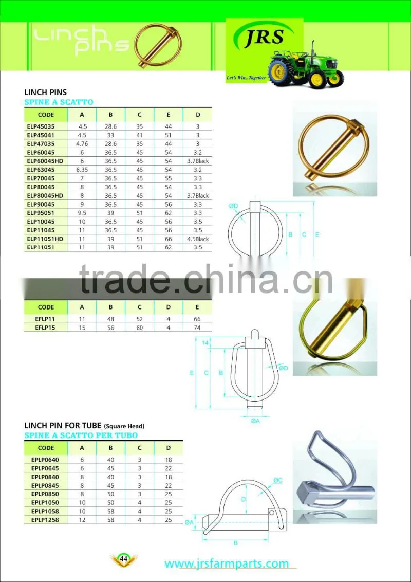 Hardware fittngs precision lynch pin with lock