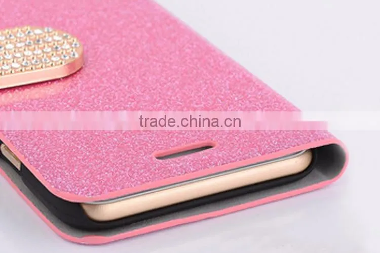 New arrival glitter leather case, phone case with card slot for iPhone6 6S
