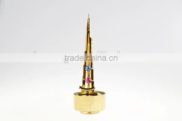 24K Gold Plated Dubai Tower Stand with Crystals from swarovski