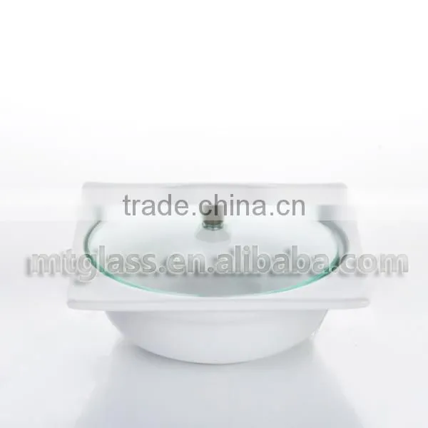 ceramic cookware sets pan with glass cover and silver metal stand