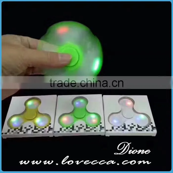 2017 New Finger EDC Hand Spinner alloy fidget spinner led flashing light