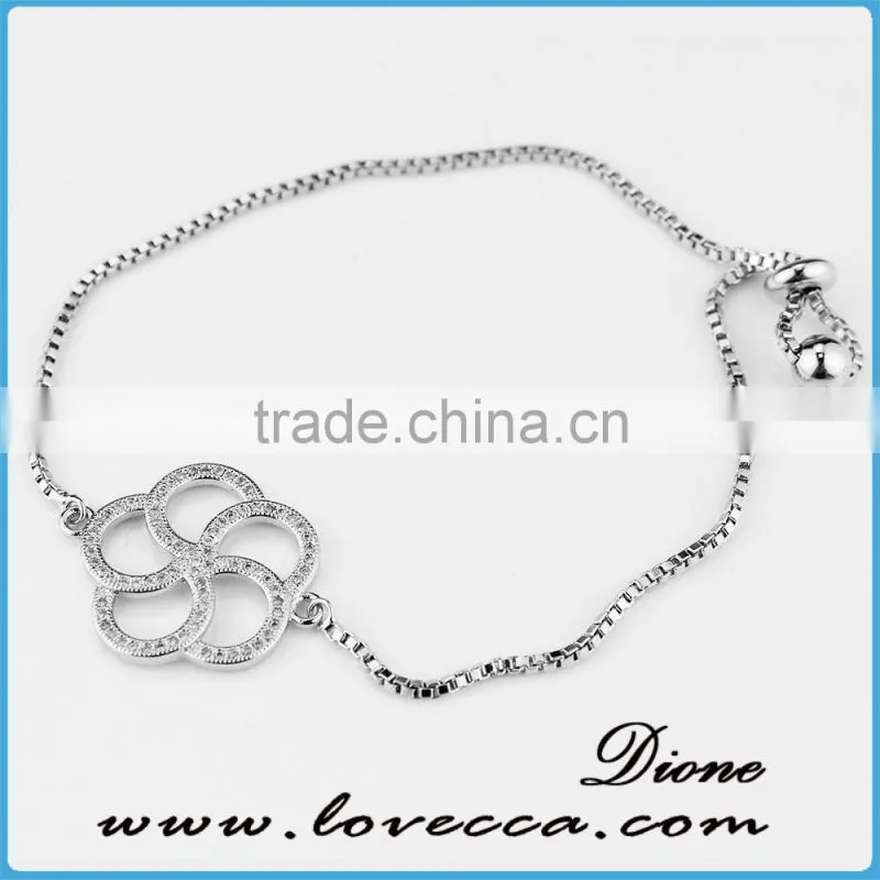 24K gold platinum plated curb crystal micro pave CZ gold chain bracelet for girls