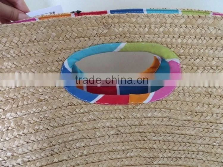 Promotional hand woven handbag straw beach bag